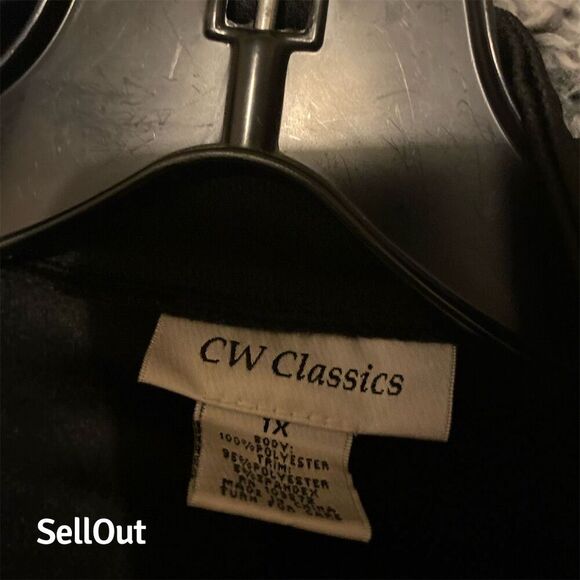 CW Classics Women's Black Striped Track Jacket Size 1X Full-Zip - Picture 1 of 4